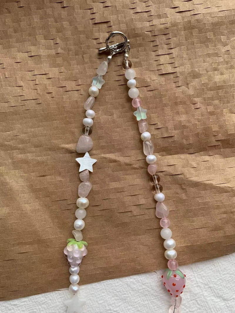 Pink Raspberry Pearl Necklace