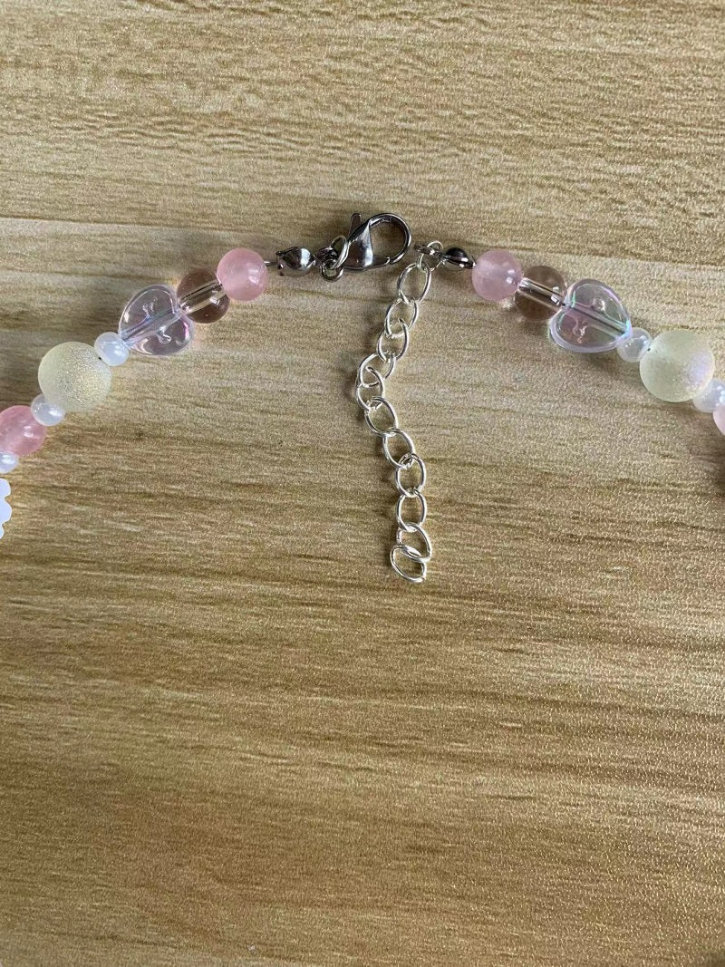 pink cherry pastel necklace