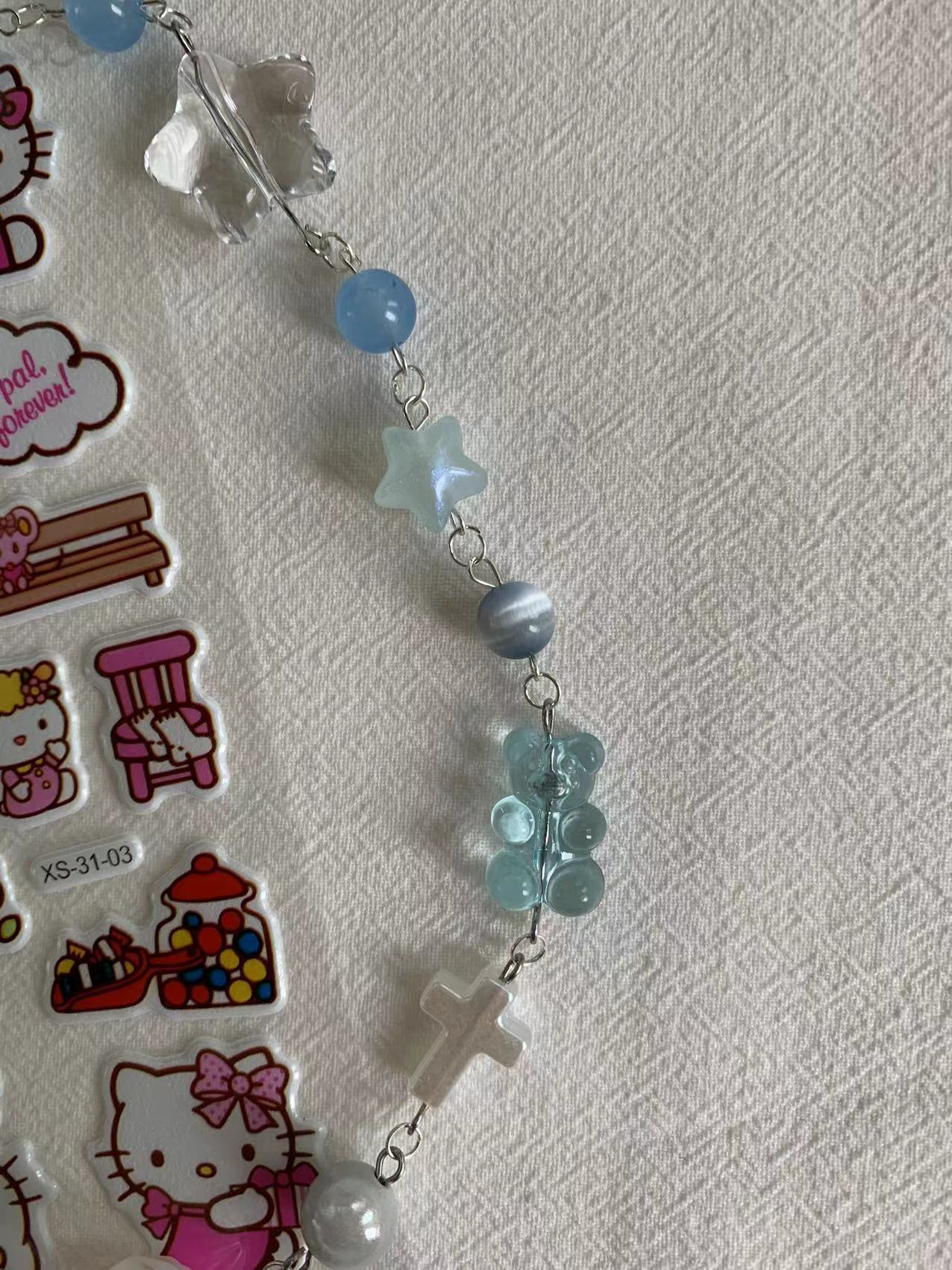cute blue bear necklace