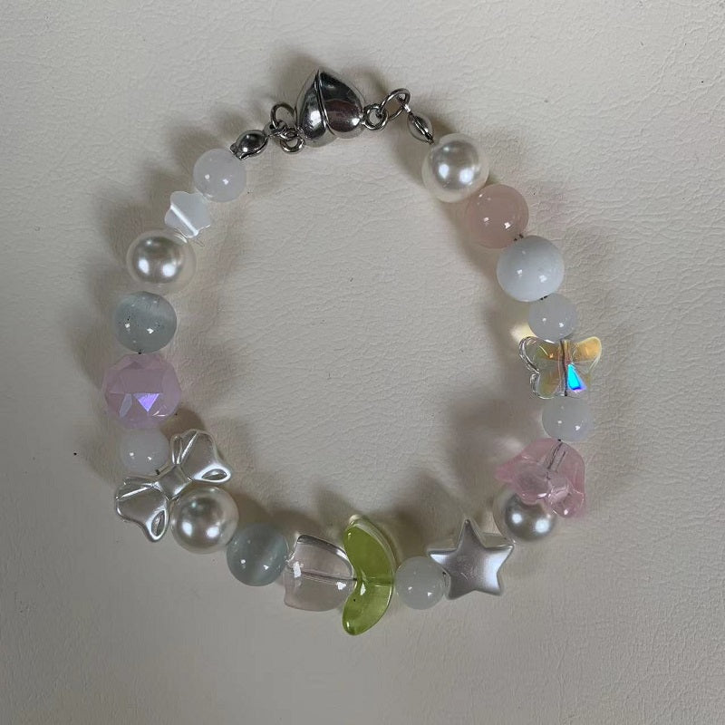 pink pastel simple Magnet buckle bracelet