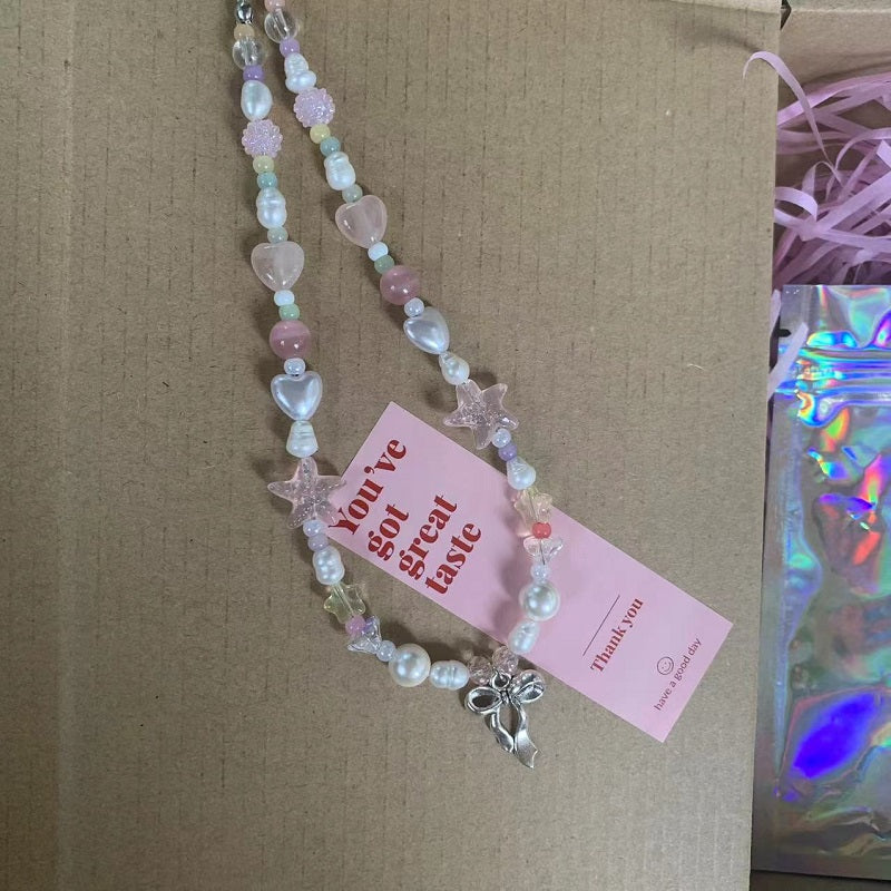 pastel pink bow phone charm