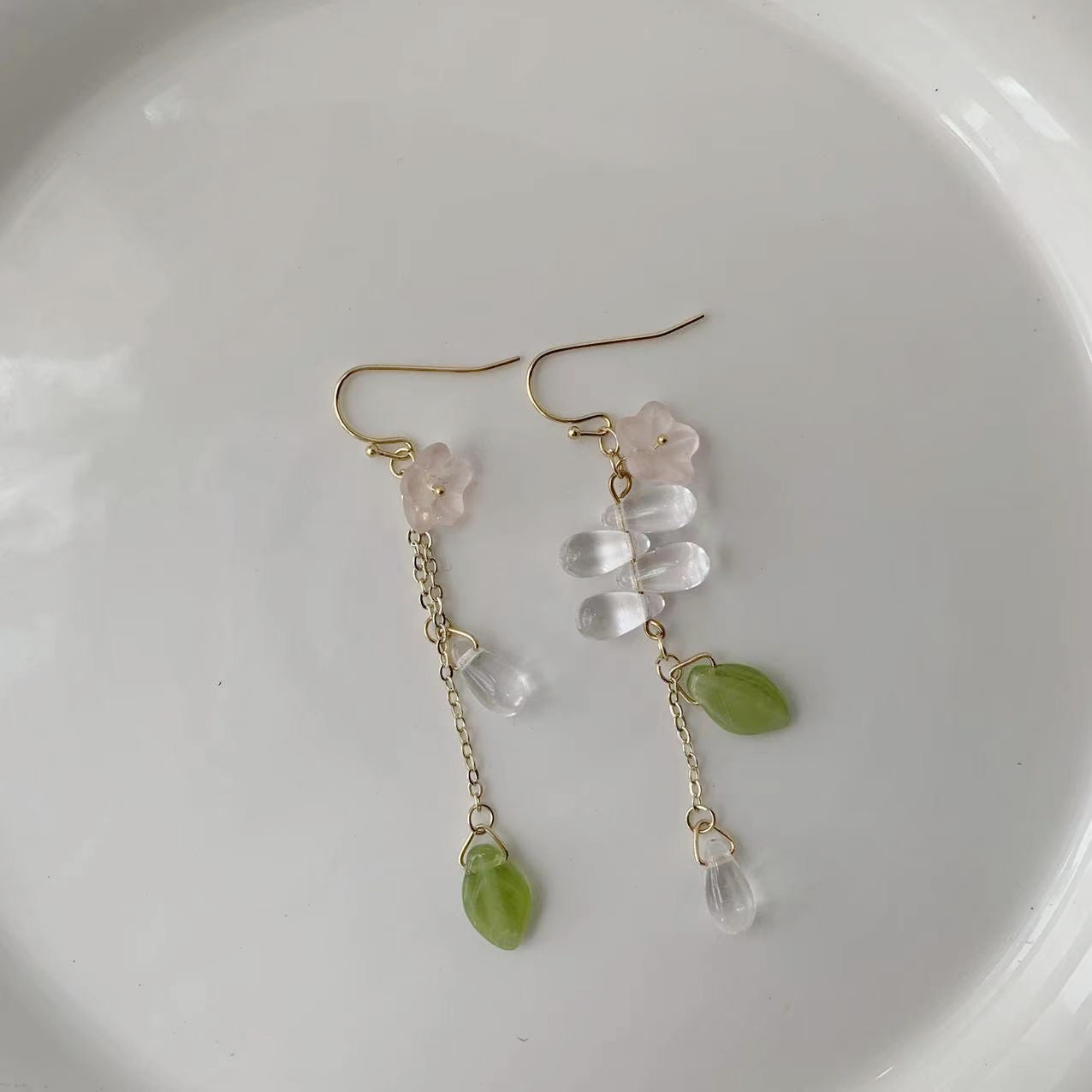 pink floret earrings