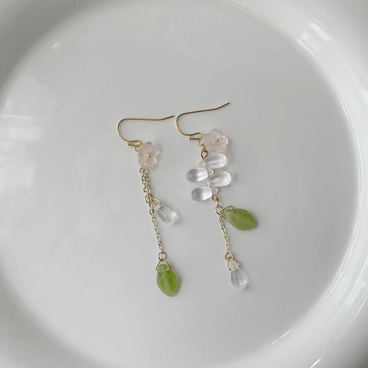 pink floret earrings