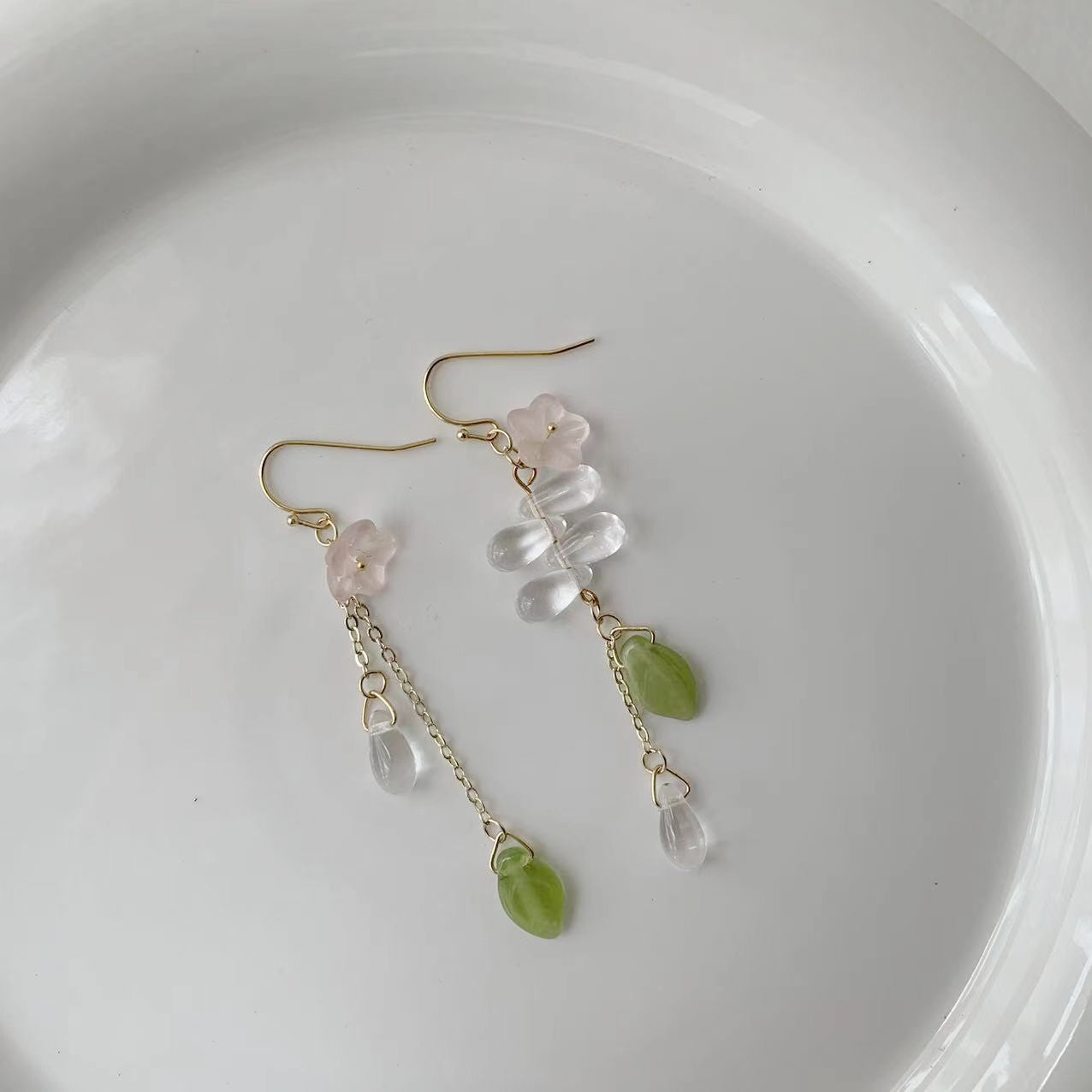 pink floret earrings