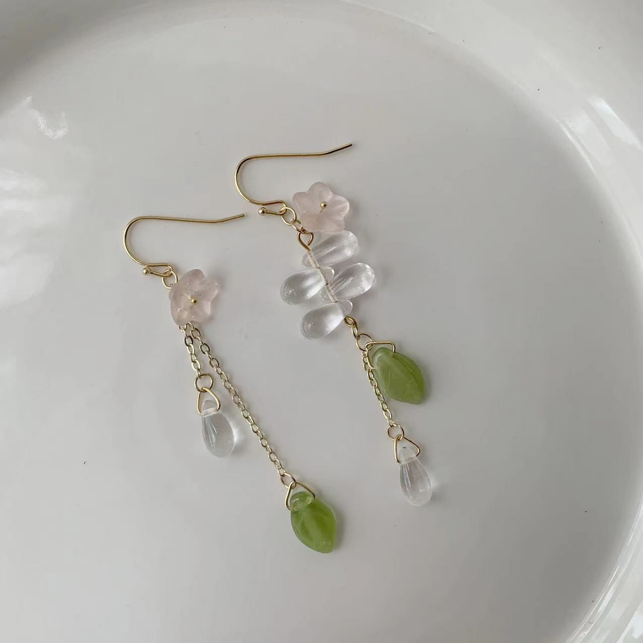 pink floret earrings