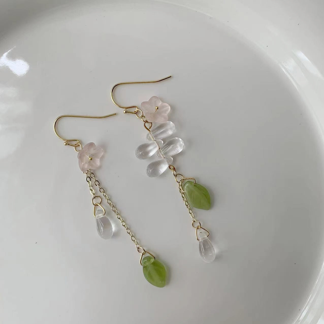 pink floret earrings