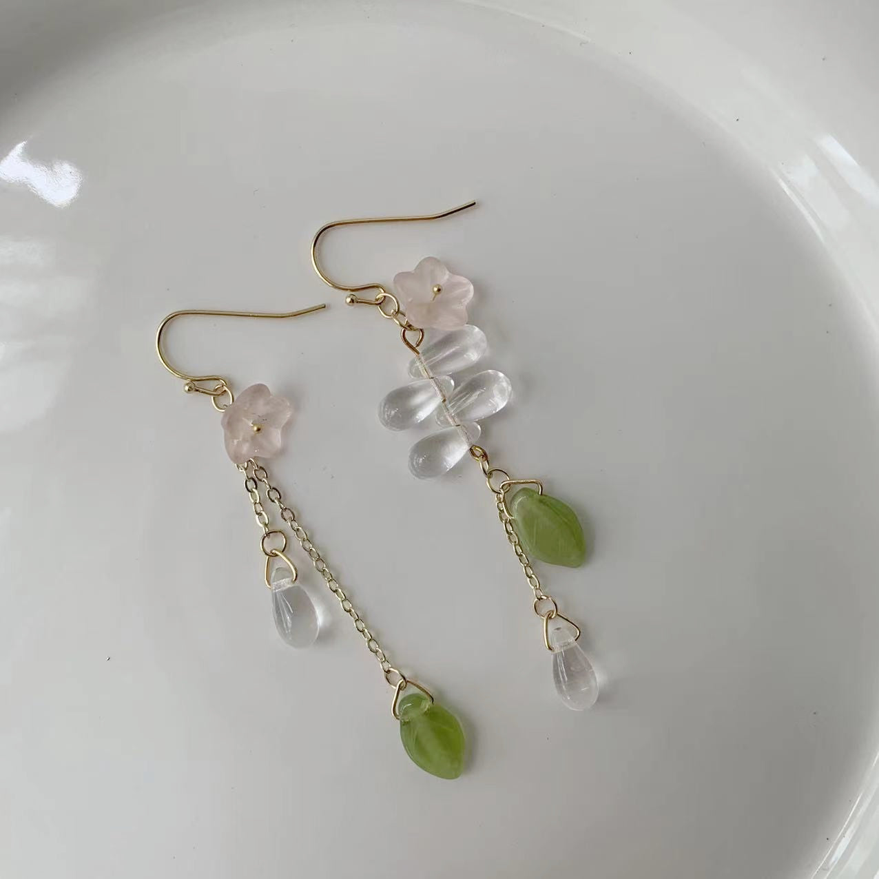 pink floret earrings