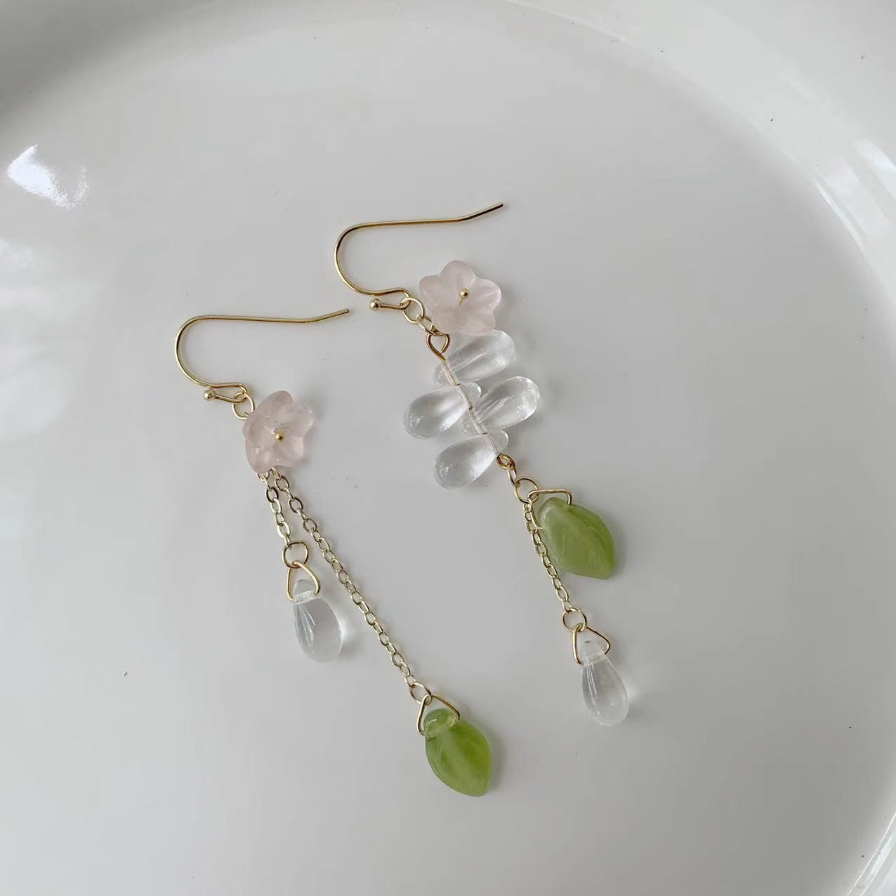 pink floret earrings