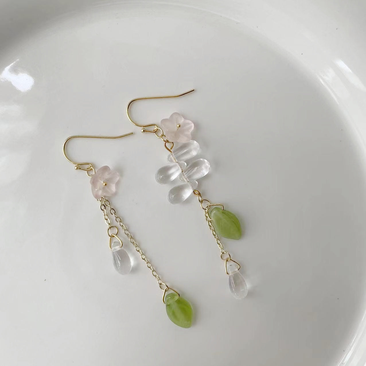 pink floret earrings