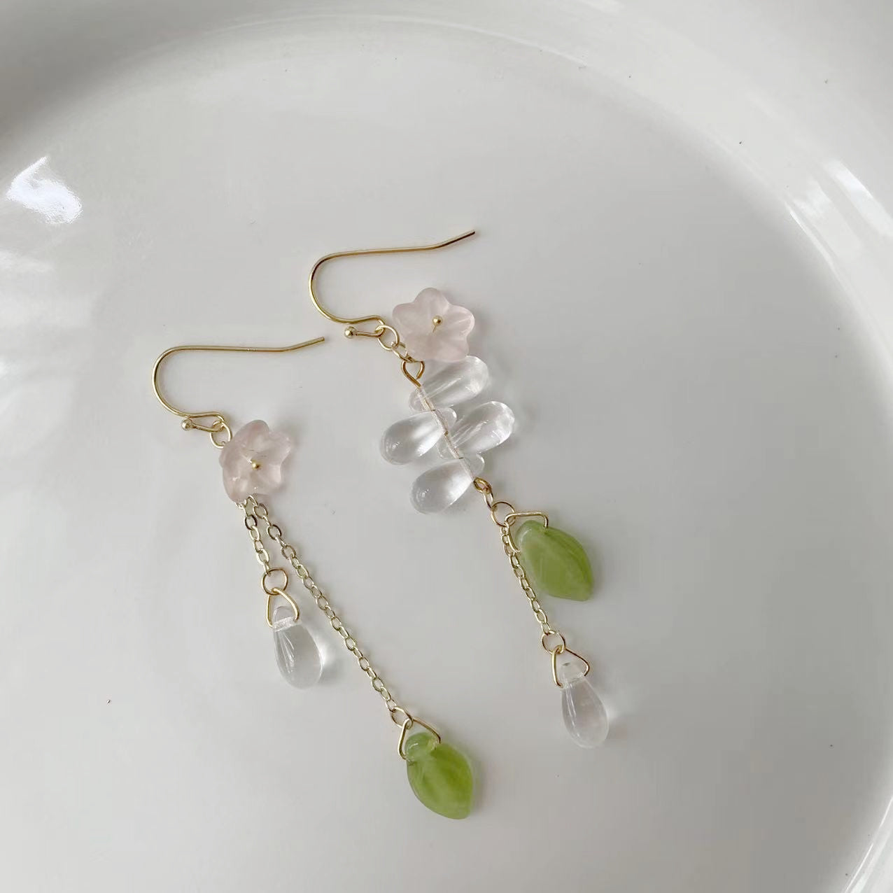 pink floret earrings