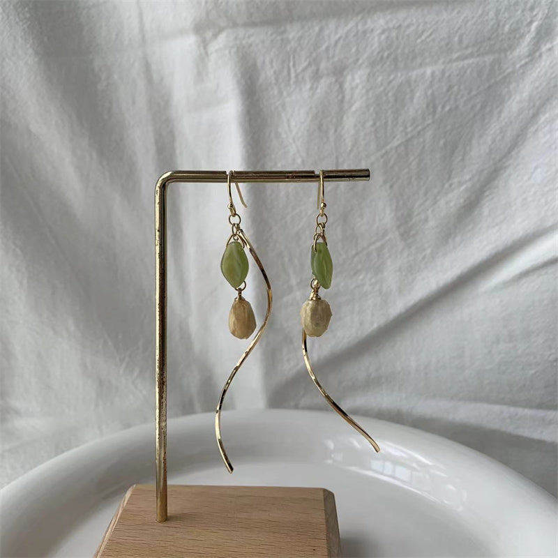 yellow flower 14k earrings