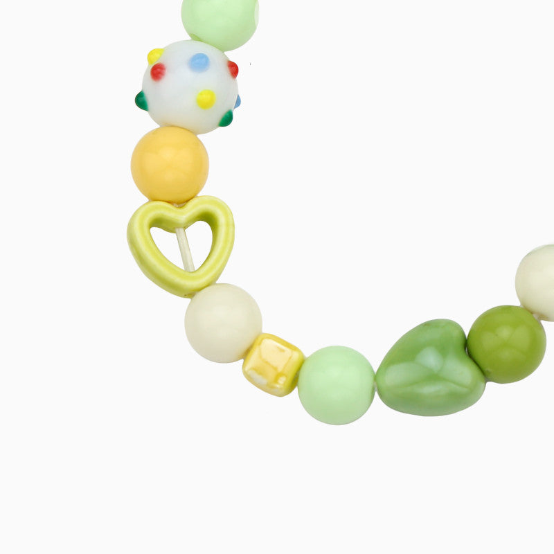 Green Flower Elastic Rope Bracelet