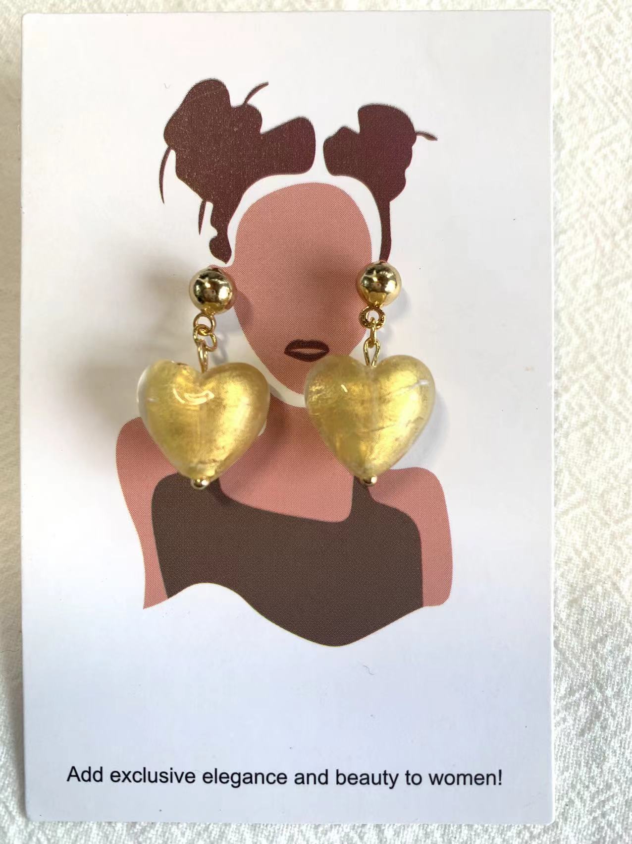 Gold love earrings