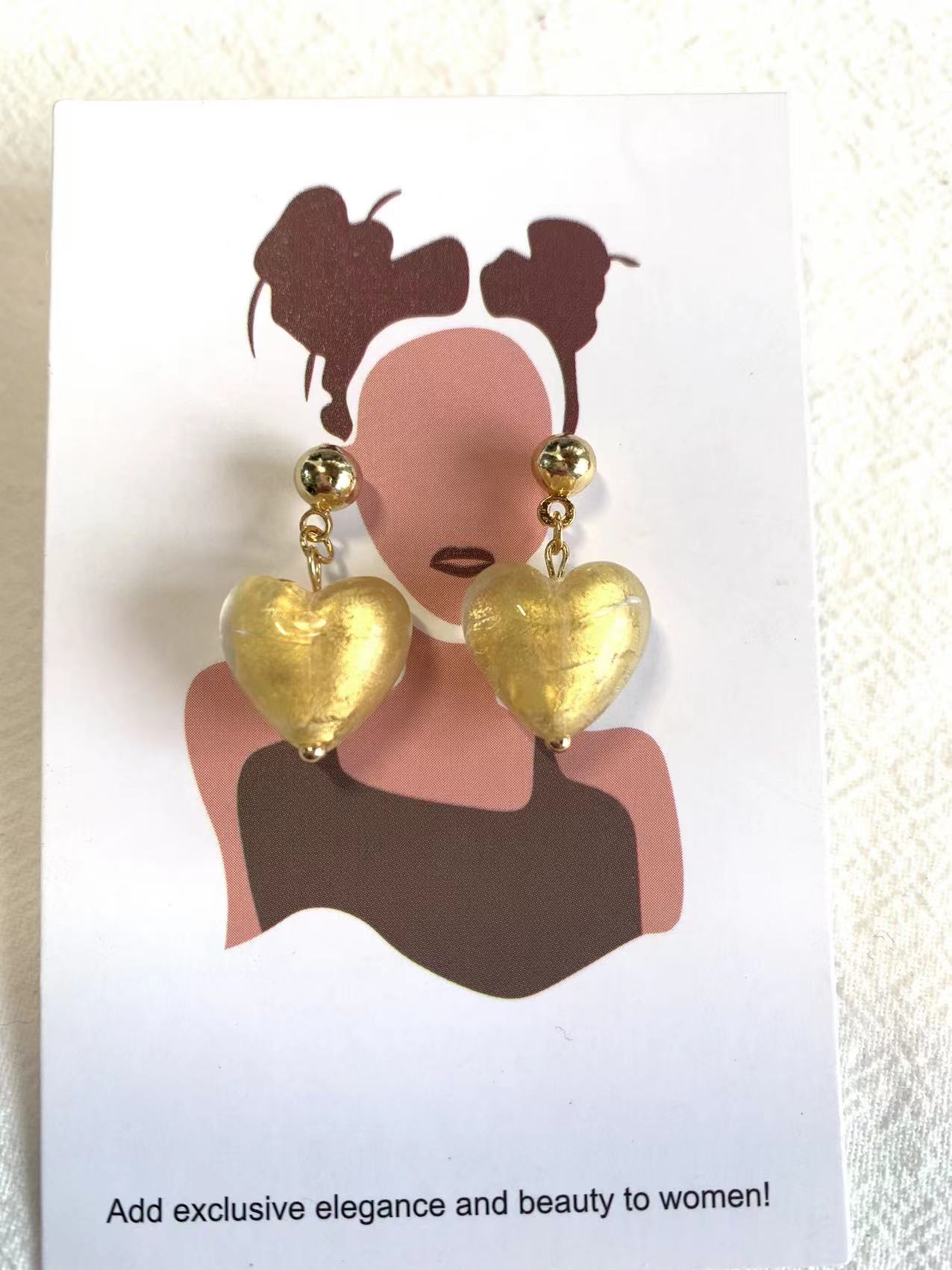 Gold love earrings