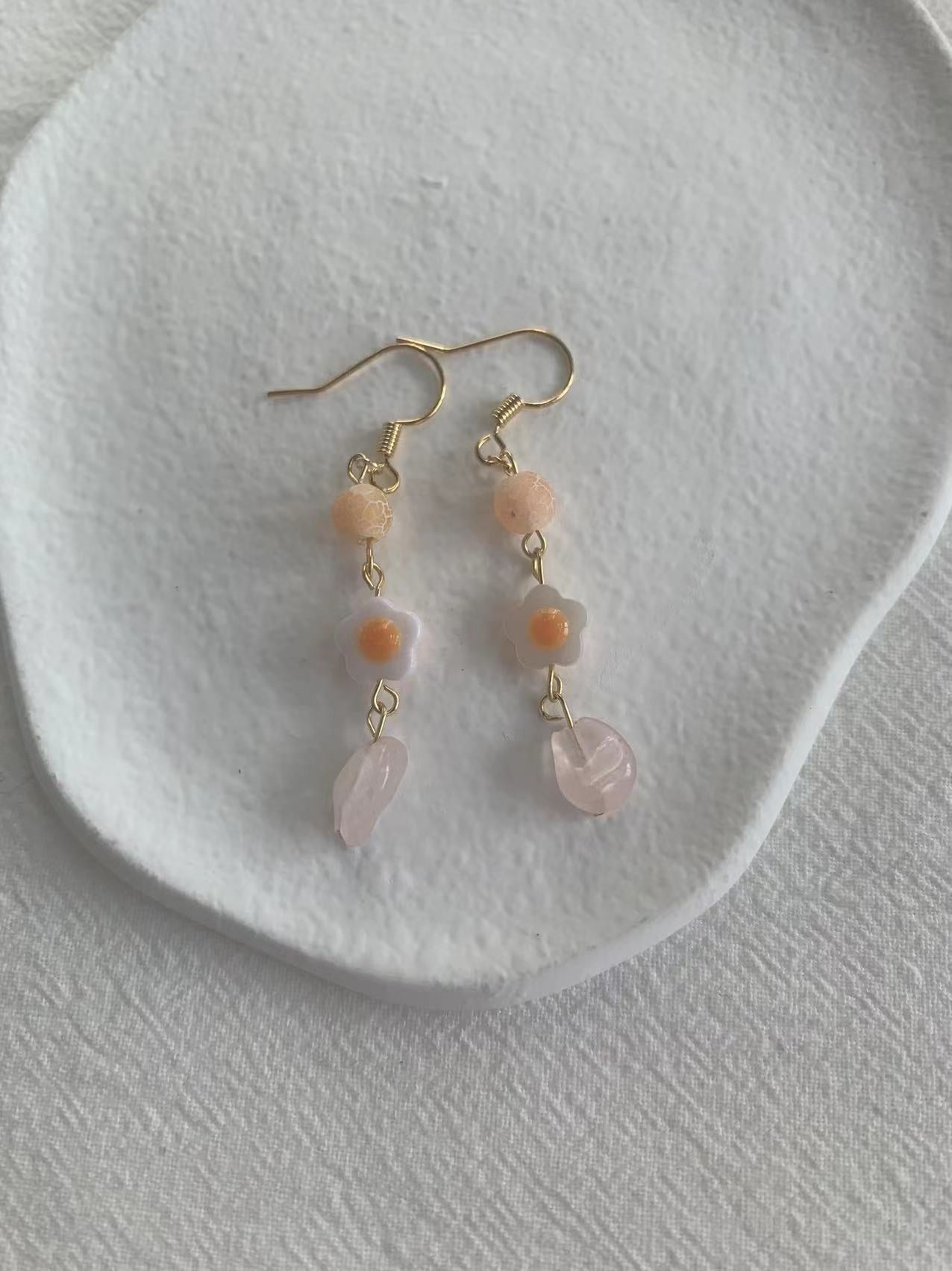 crystal flower earrings
