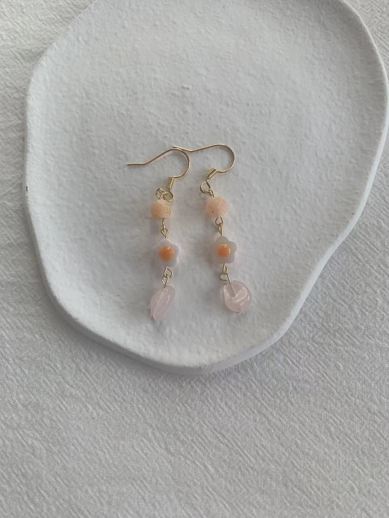 crystal flower earrings