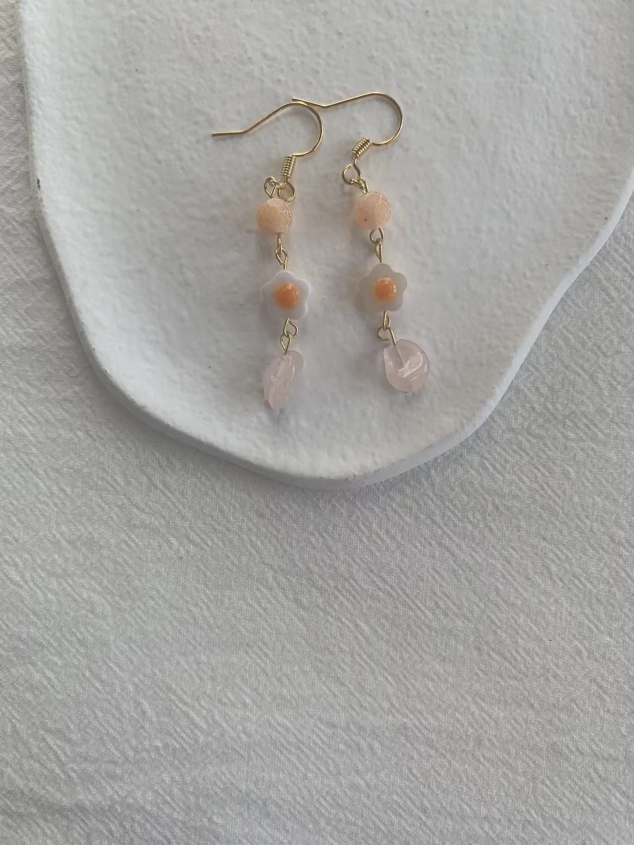 crystal flower earrings