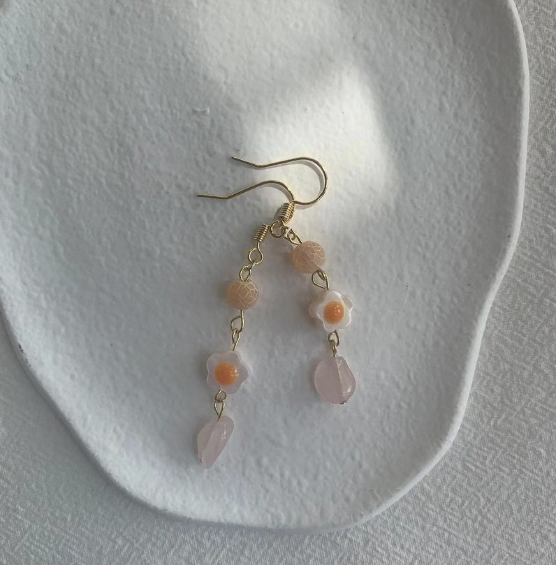 crystal flower earrings