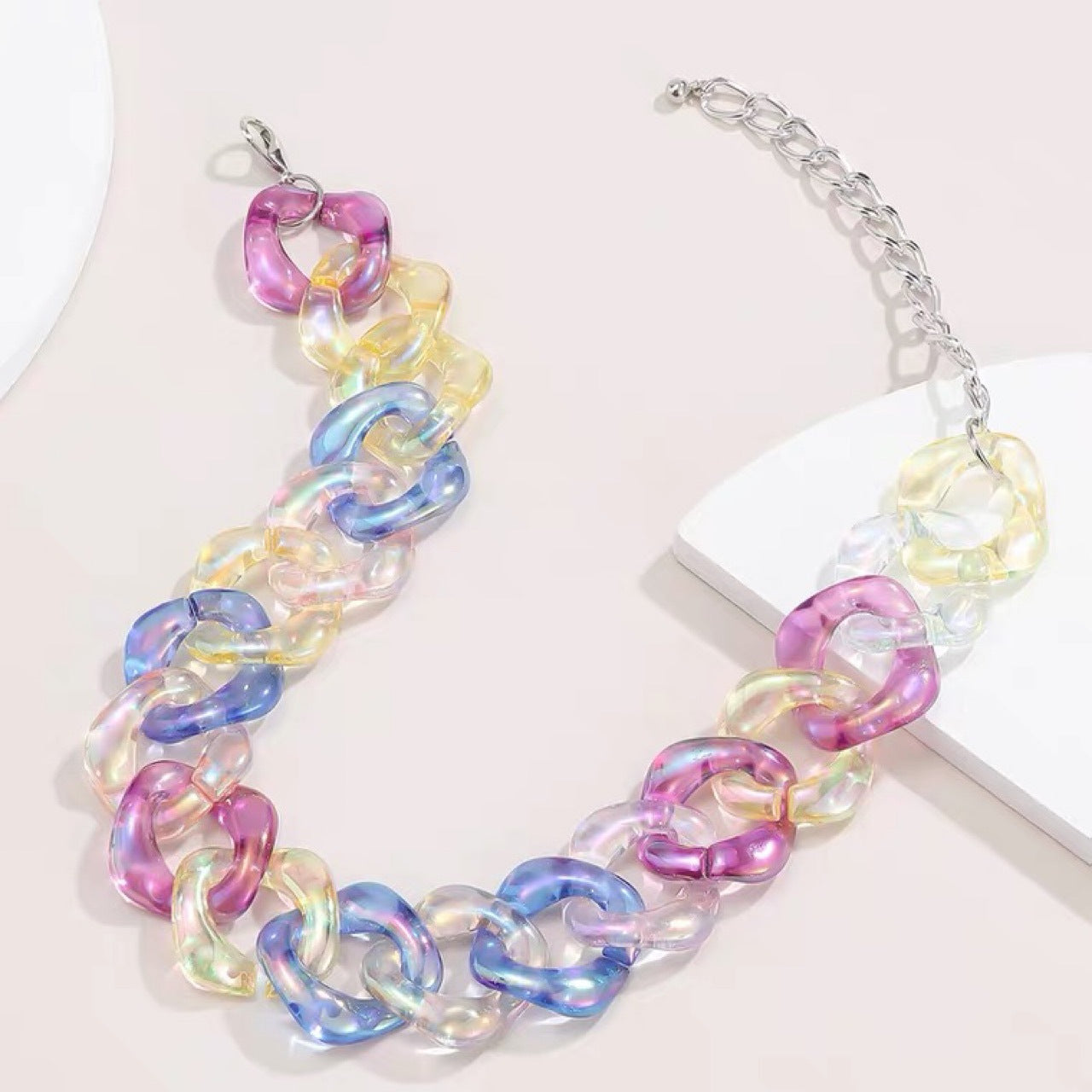Colorful acrylic Necklace pd2917