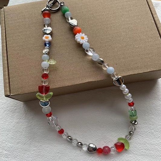red Tulip Silver Love necklace