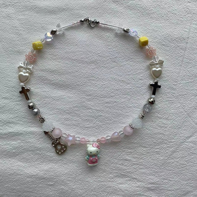 pink KT cute necklace