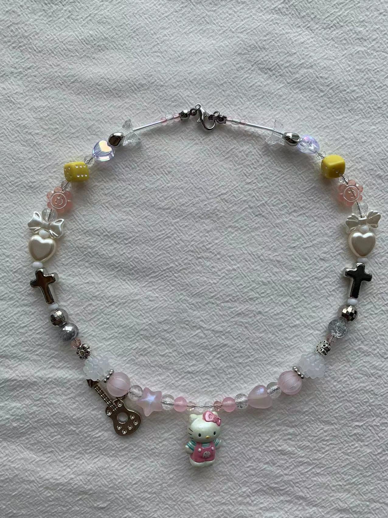 pink KT cute necklace
