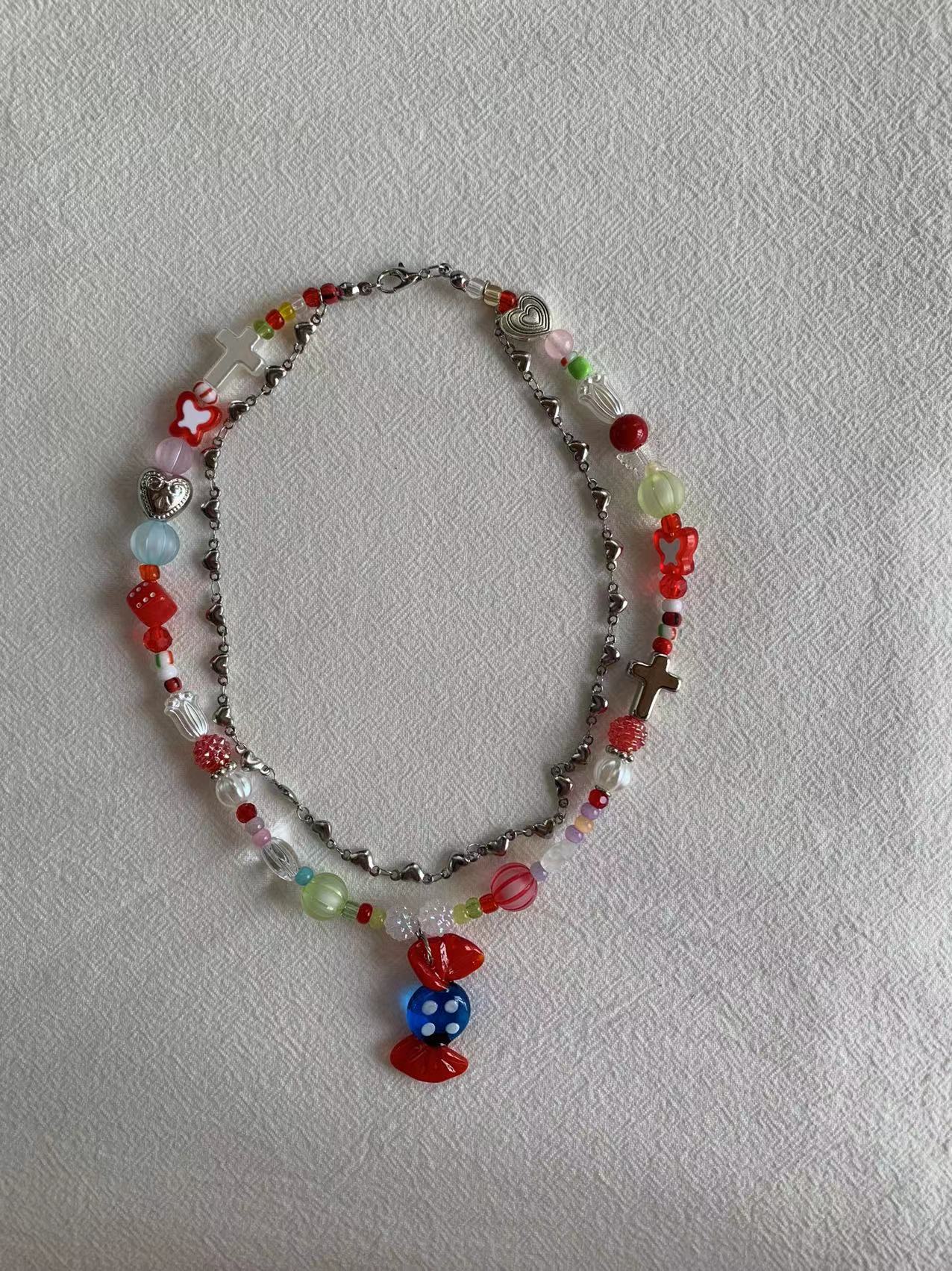 red candy cute necklace