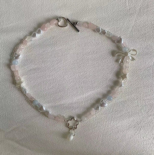pastel flower necklace