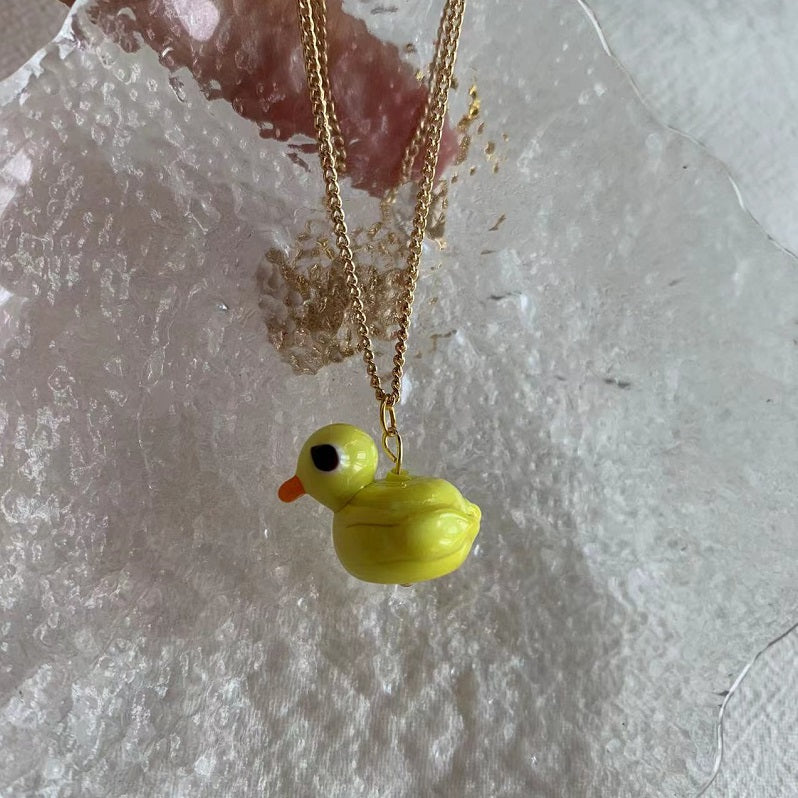 Little Yellow Duck Pendant Magnet Necklace