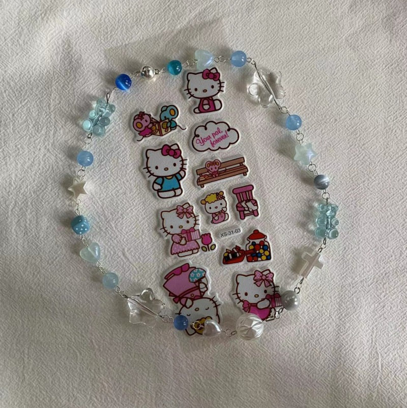 cute blue bear necklace