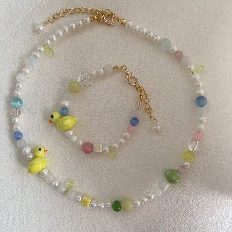 Little Yellow Duck Pearl Necklace