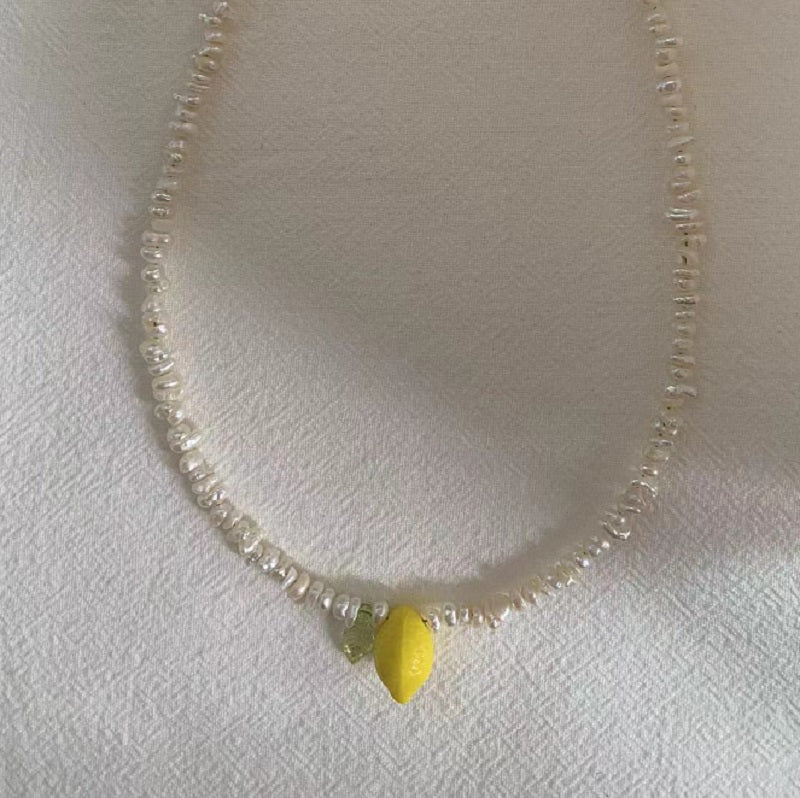 Fine Pearl Lemon Necklace