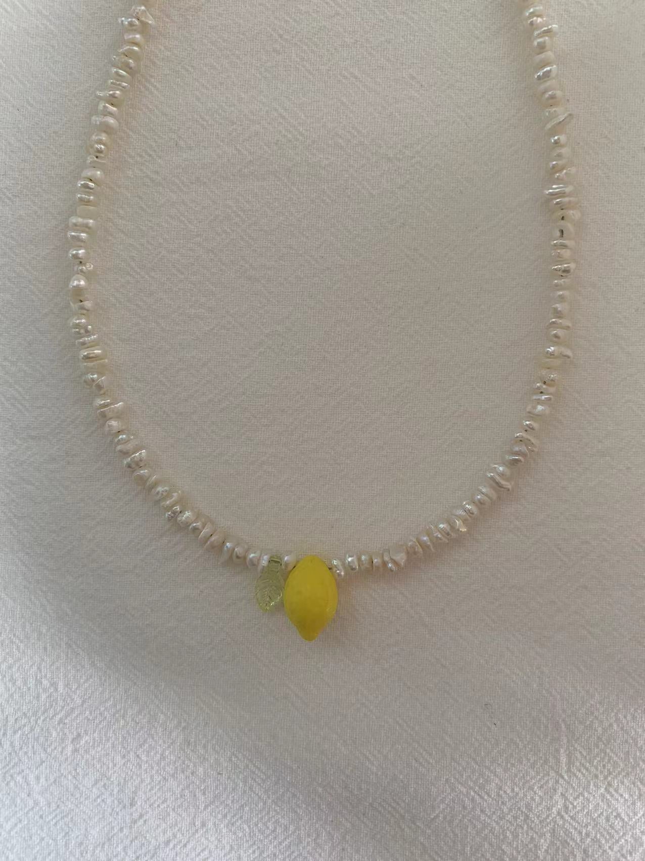 Fine Pearl Lemon Necklace