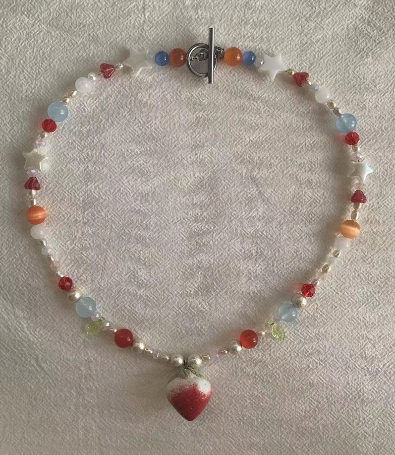 strawberry mini pearl necklace