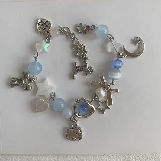 cute kt bow moon bracelet