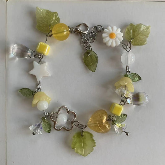 yellow love flower bracelet