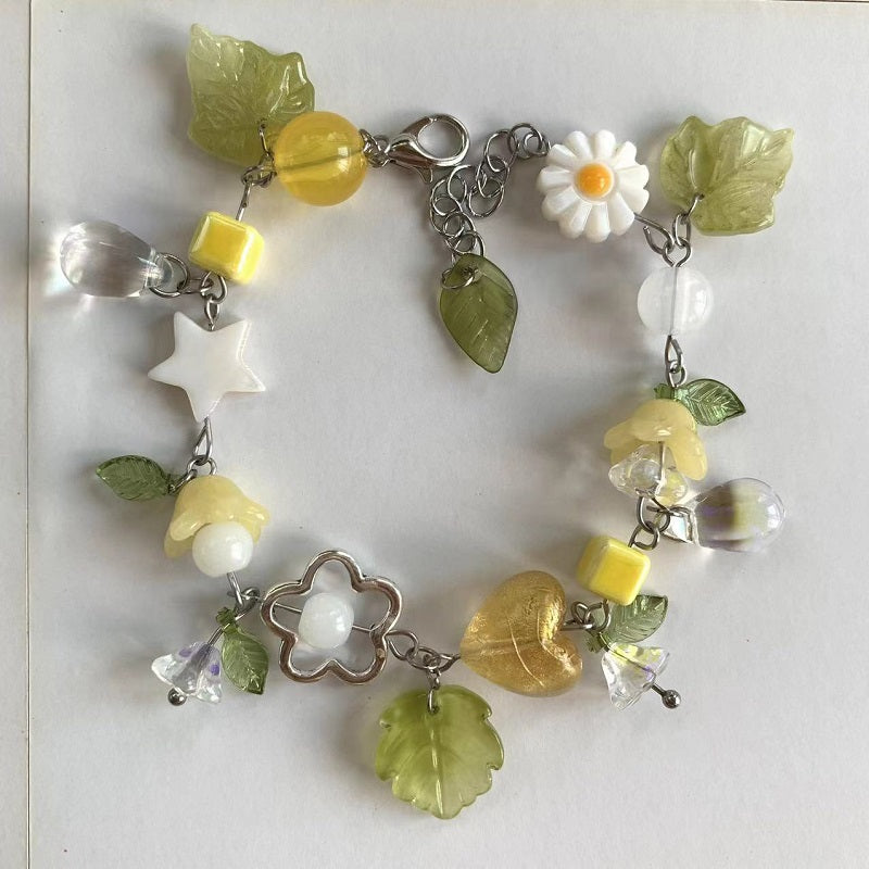 yellow love flower bracelet