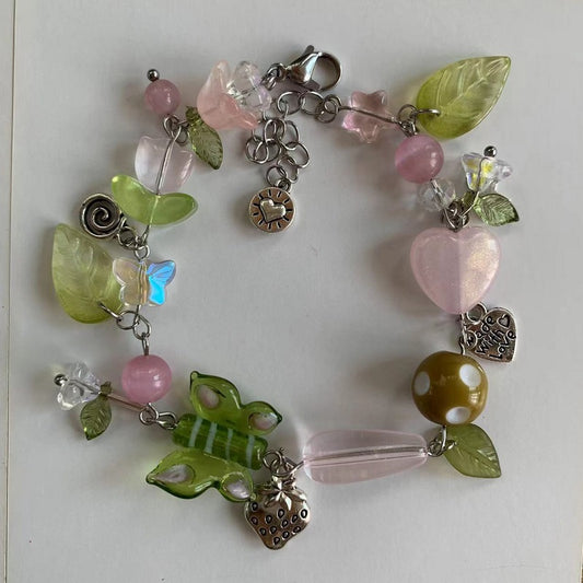 green butterfly Leaves bracelet