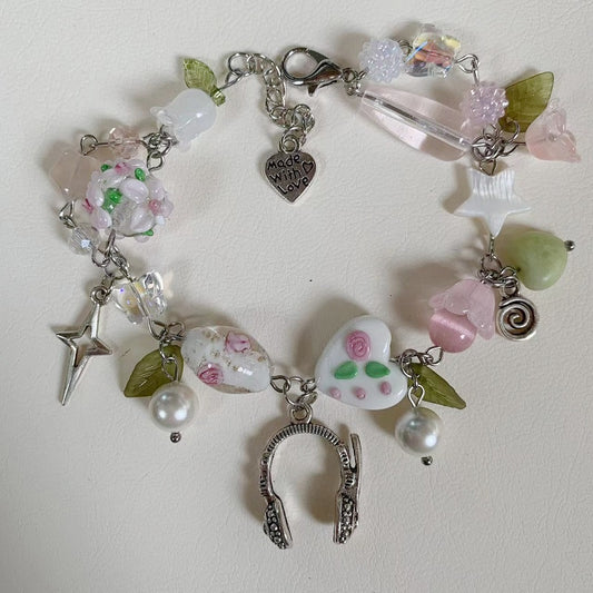 white pink Multiflora bracelet