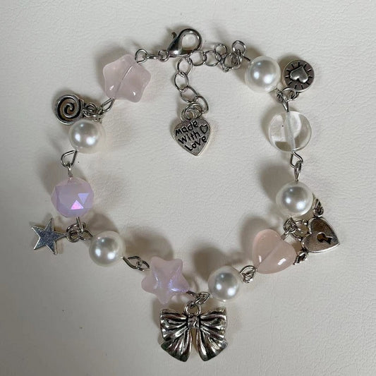 pink pink bow cute bracelet