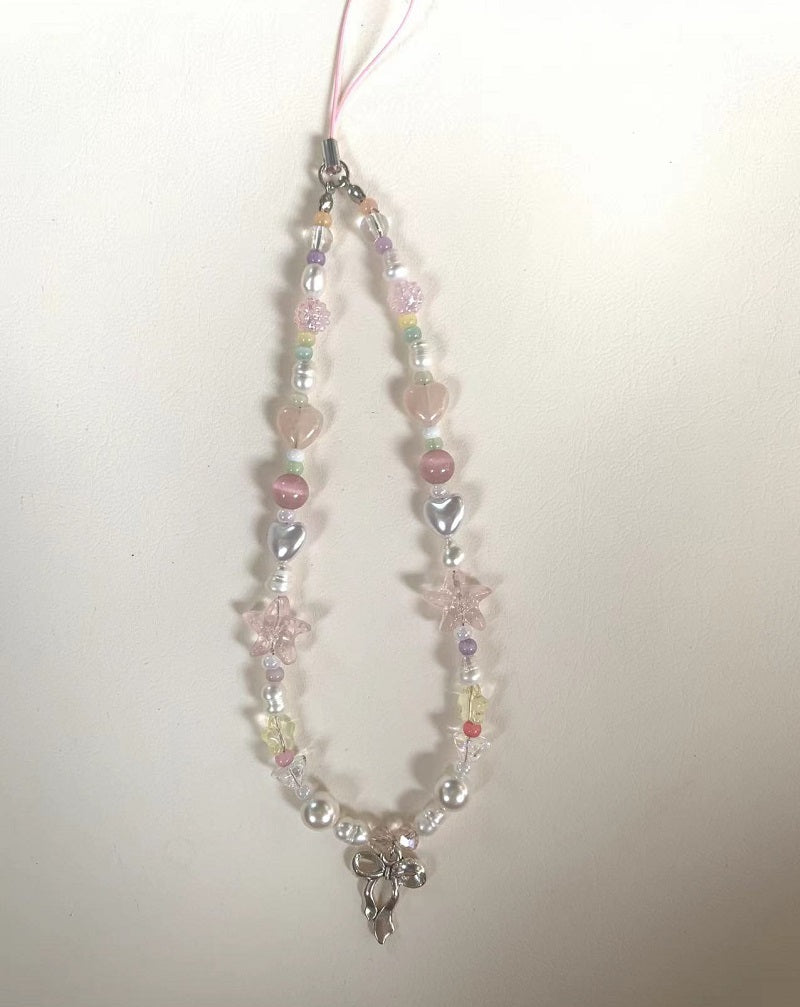 pastel pink bow phone charm