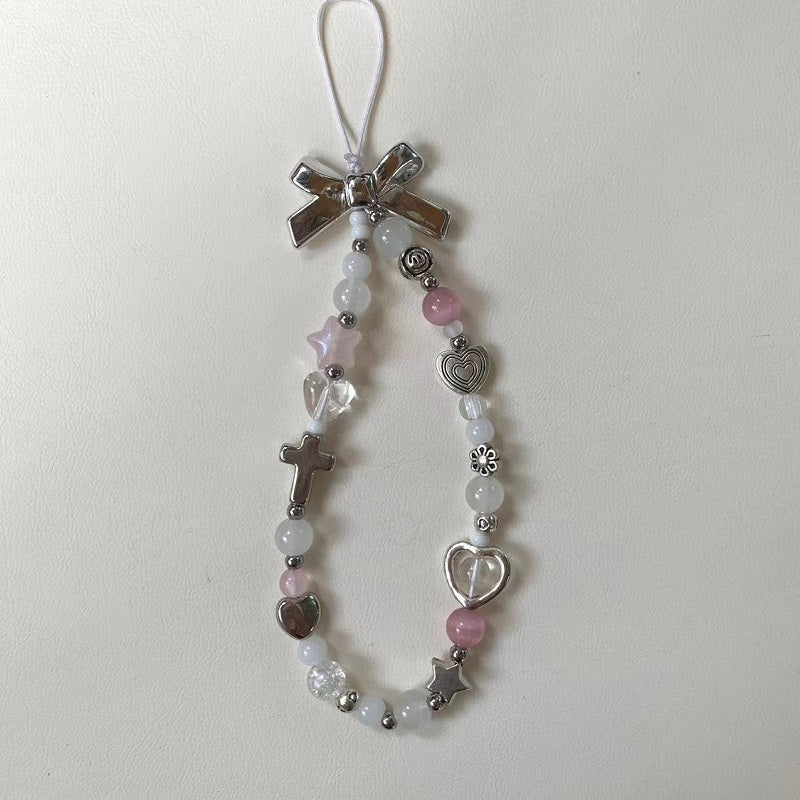 pink bow phone charm