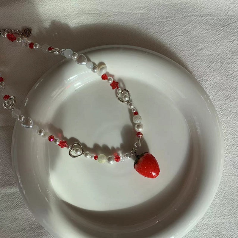 red big strawberr necklace