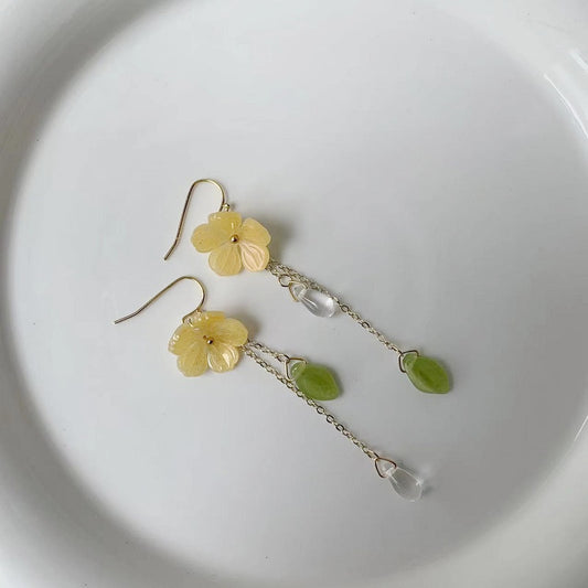 yellow flower earrings
