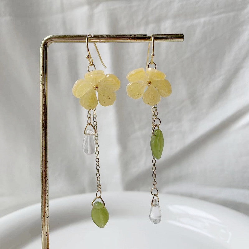 yellow flower earrings
