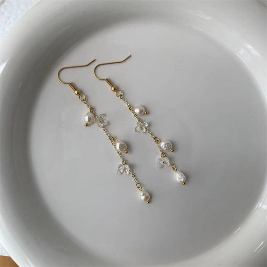 Small Flower Pearl Earrings