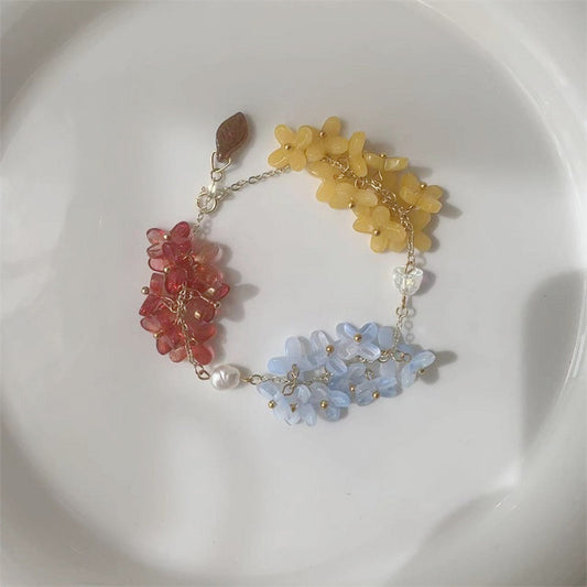 Three color small flower bracelet