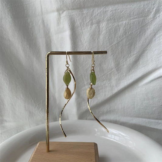 yellow flower 14k earrings