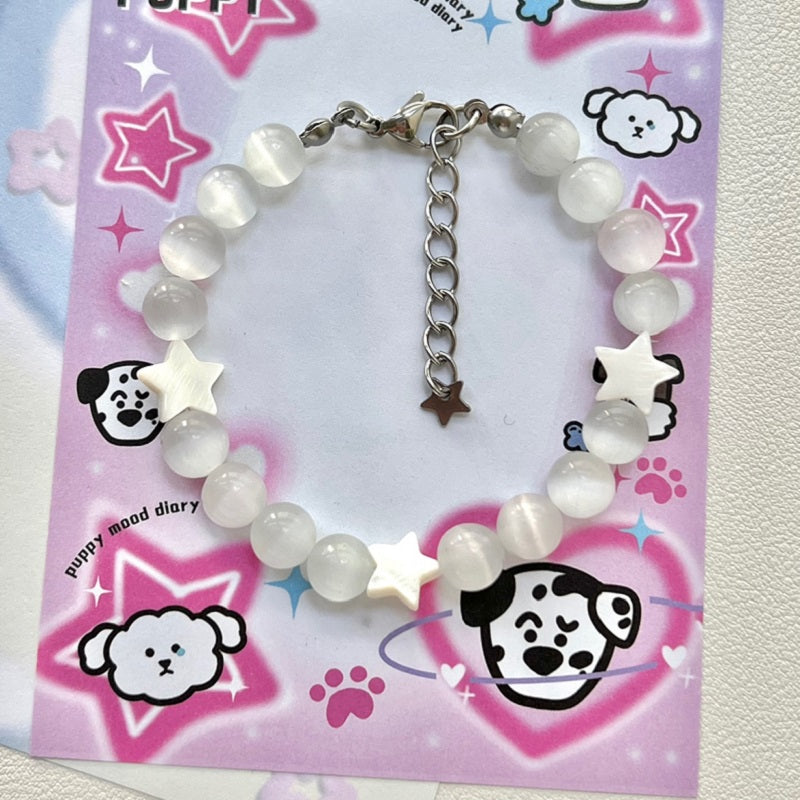 Pink stone Pentagram bracelet