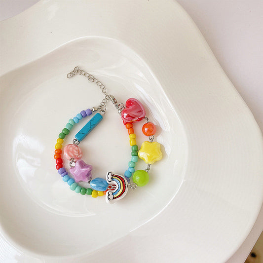 Ceramic Love Rainbow Color Bracelet